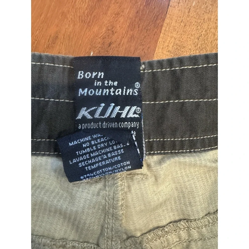 Kuhl Dry Cargo Shorts Mens Outdoor Hiking Utility Green Brown Khaki Small